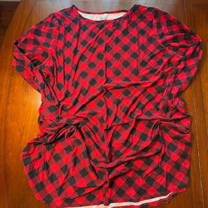Croft & Barrow Red and Black Plaid Sleepshirt Size 3X